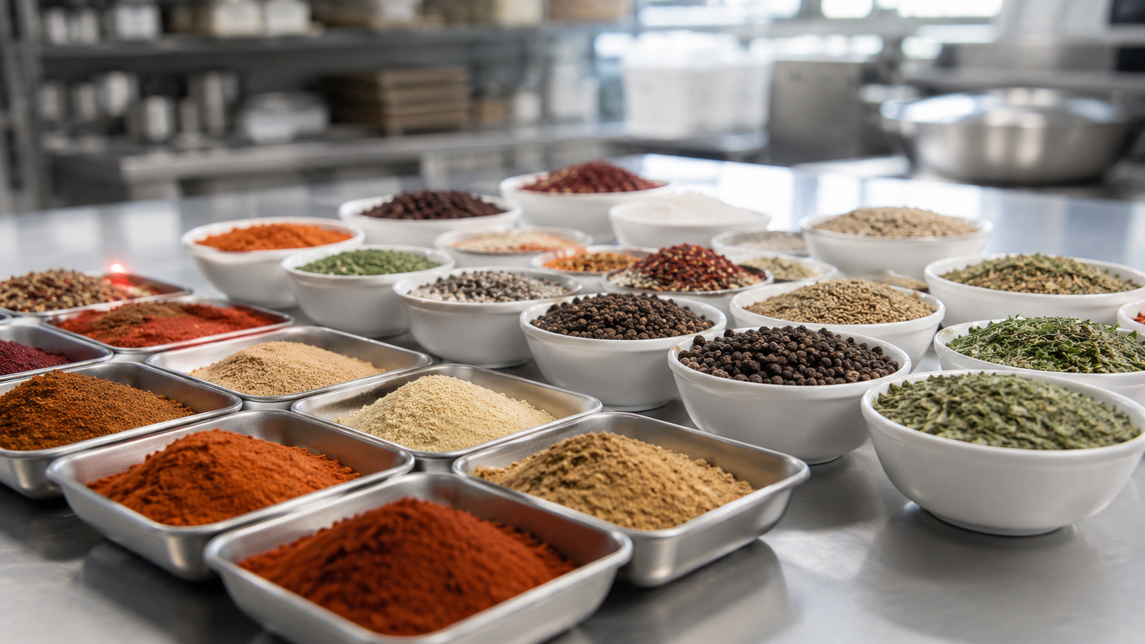 Ingredient Supply Chains Are Moving Away from Single-Source Purchasing Close-up of dried red chilies and paprika powder displayed in wooden bowls on a rustic surface.